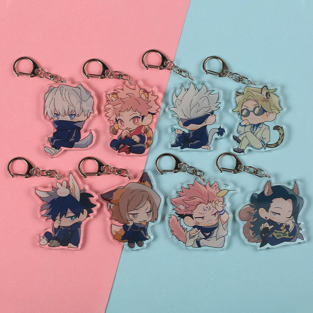 QUINTON Jujutsu Kaisen Gantungan Kunci Untuk Anak-Anak Perhiasan Miniatur Jujutsu Kaisen Anime Jepang Scultures Key Ring
