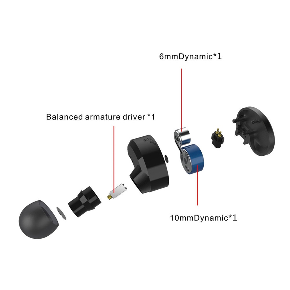 Bqeyz KB1 Earphone in Ear HiFi Stereo 1ddd 3BA Dengan Case Metal Bisa Dilepas fpr kc2 k1 k2 bq3 C3