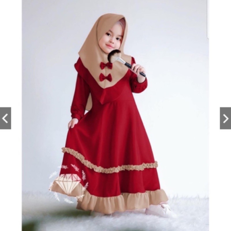 GAMIS ANAK +JILBAB FIRZA KIDS/AISAH(1SET +JILBAB)