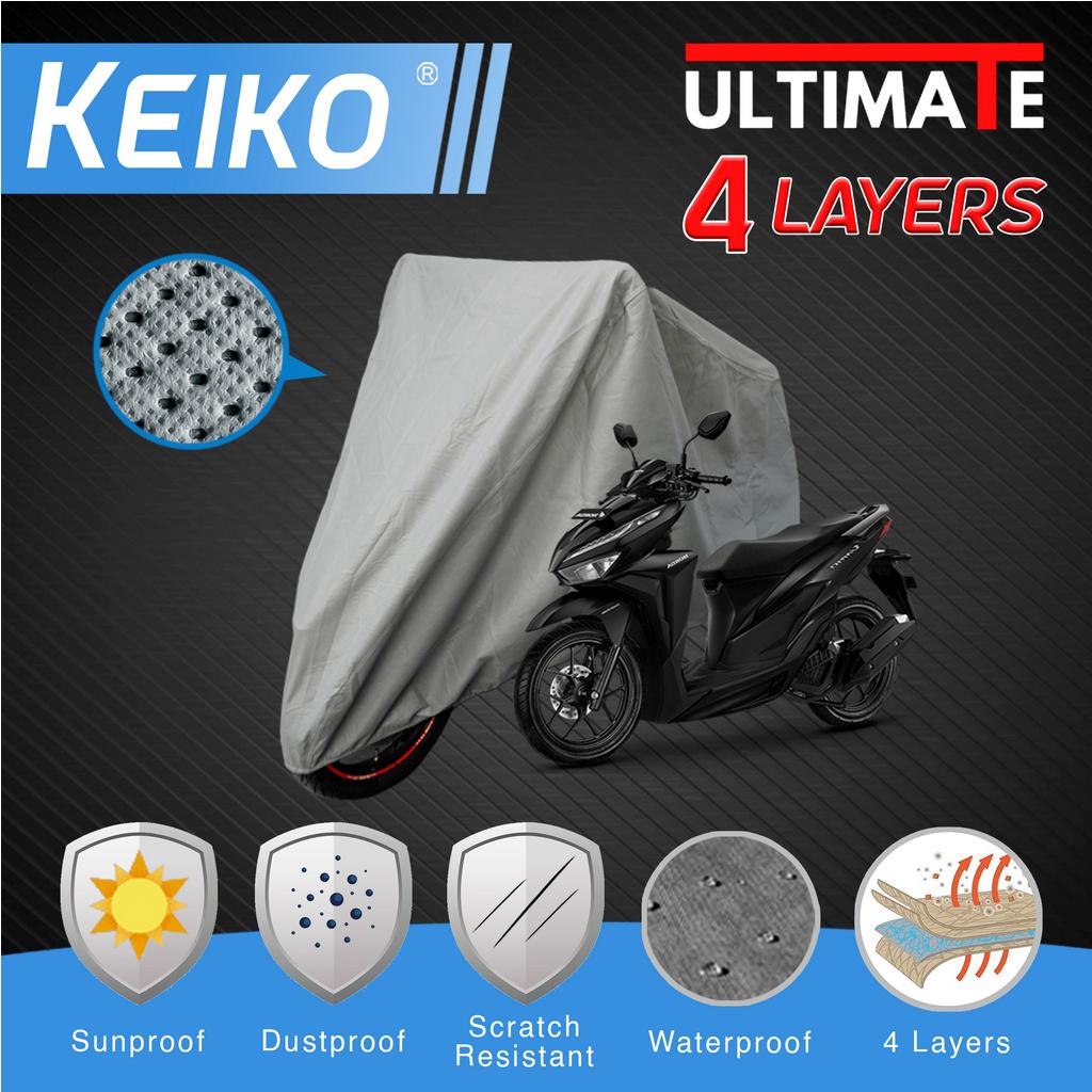 Sarung Cover Tutup 4 Layer Lapis Motor Besar (L) Waterproof Vario Vixion CBR250RR Jupiter RX King Keiko Ultimate