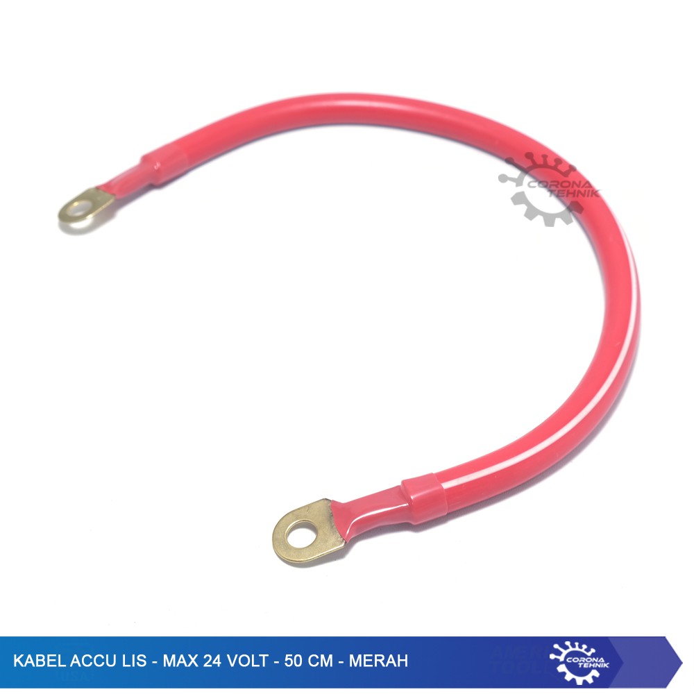 Max 24 Volt - 50 cm - Merah - Kabel Accu Lis