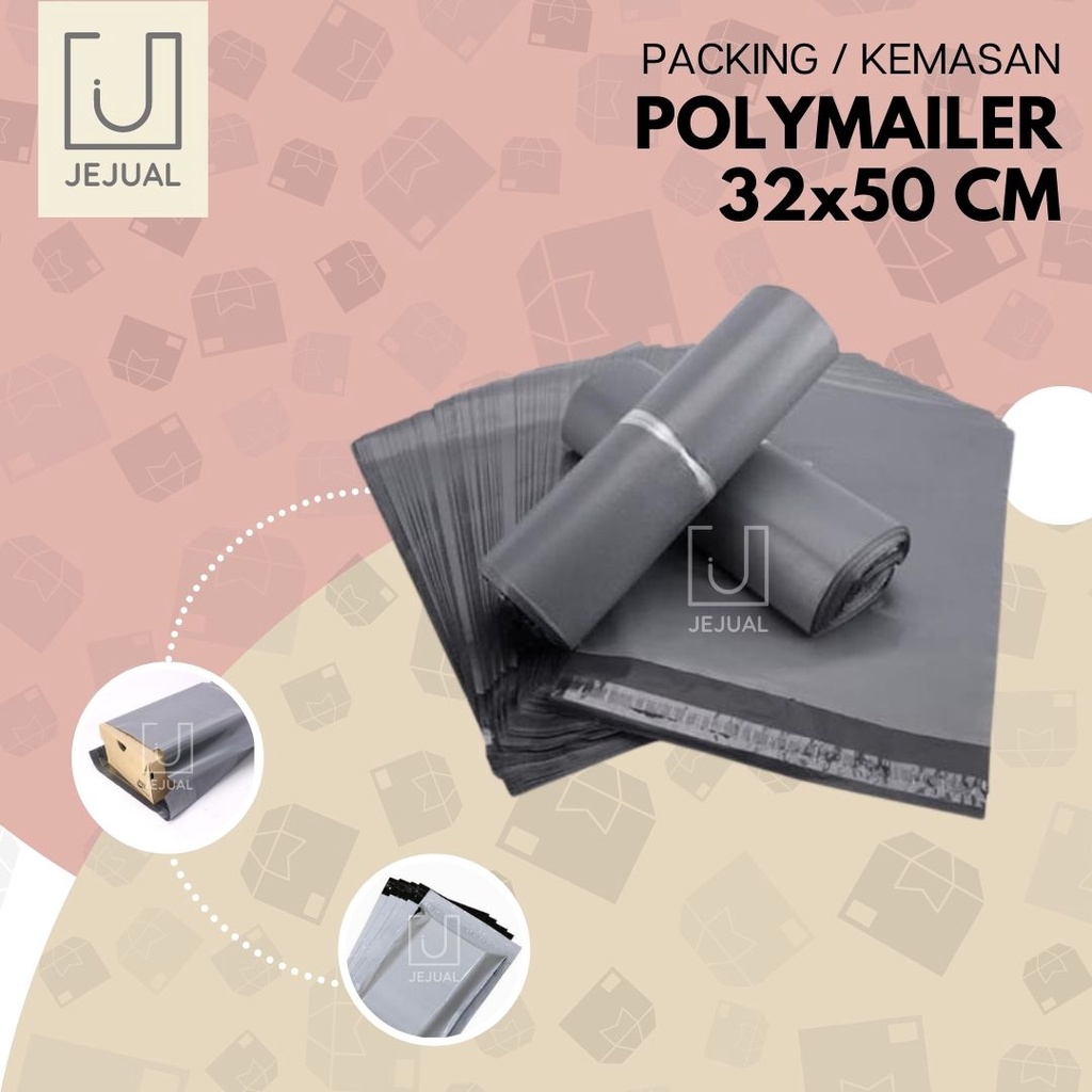 

POLYMAILER 32x50cm Perbiji Plastik Abu Tua/Hitam Packing Onlineshop/Kemasan Amplop Perekat Online Shop 32 x 50 cm