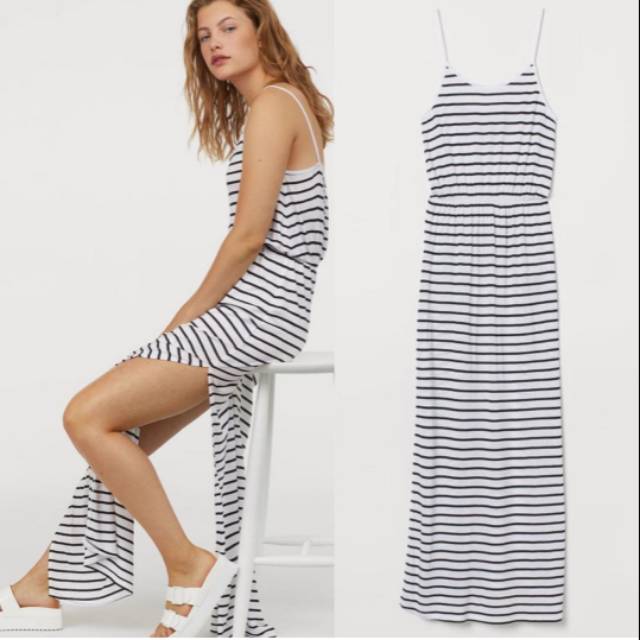 HM MAXI DRESS - STRIPED BLACK (HM35)