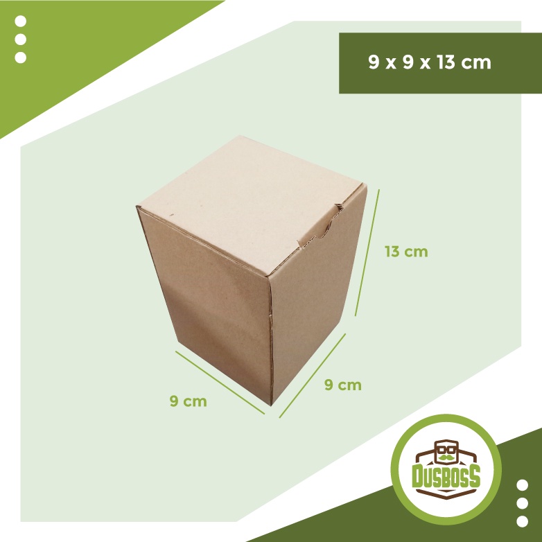 

Kardus karton uk.9 x 9 x 13 cm --Die Cut dan easy usage--