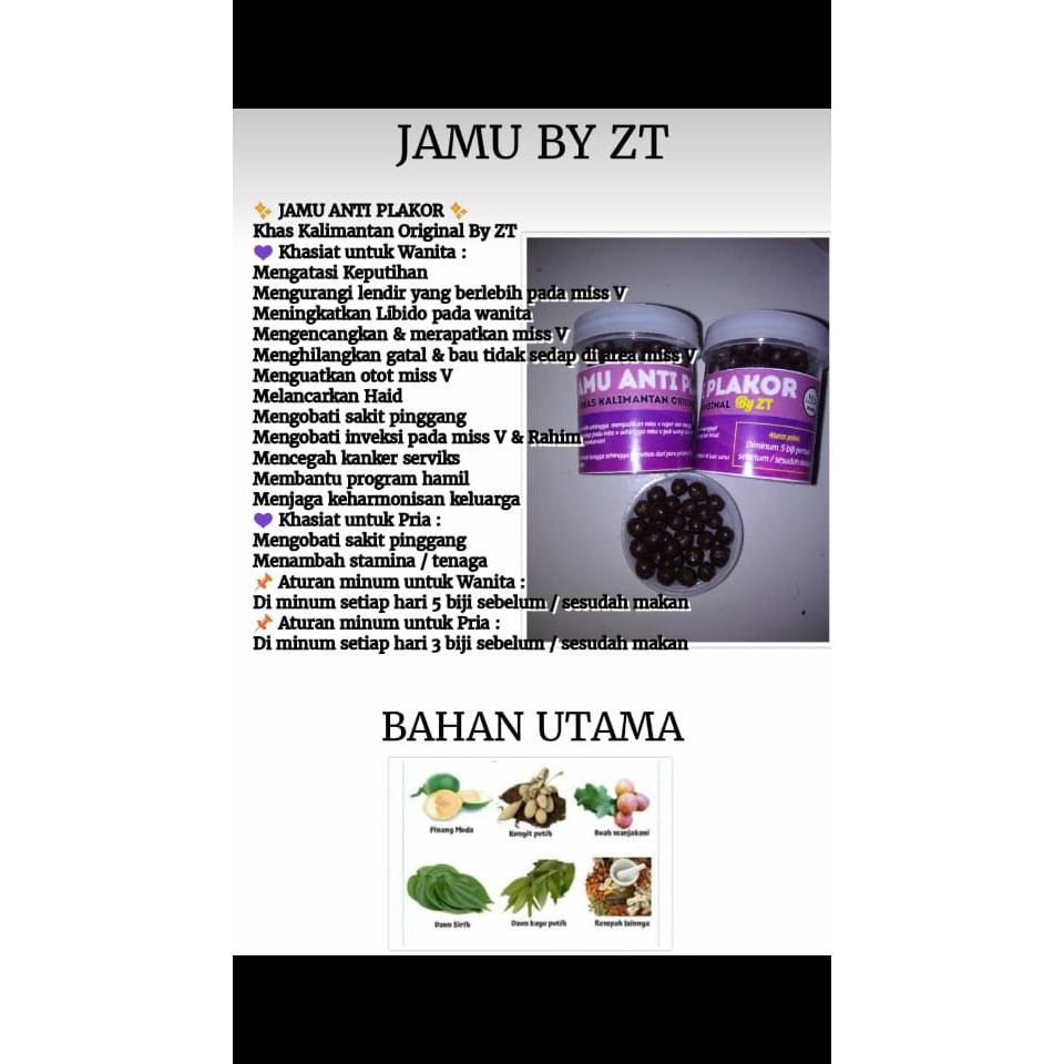 JAMU ANTI PELAKOR ORIGINAL BY ZT