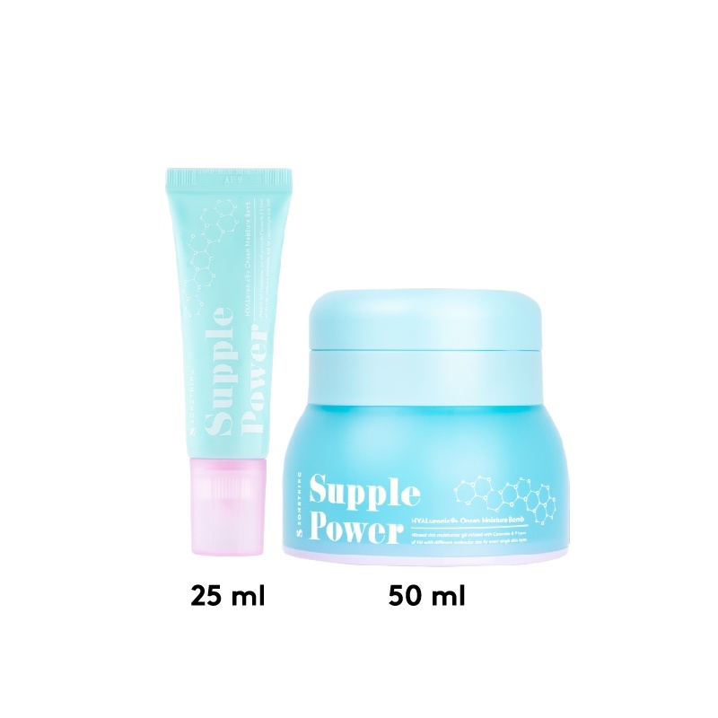 SOMETHINC Supple Power Hyaluronic9+Onsen Moisture Bomb Gel Krim Pagi dan Malam Kulit Sensitif Han So Hee