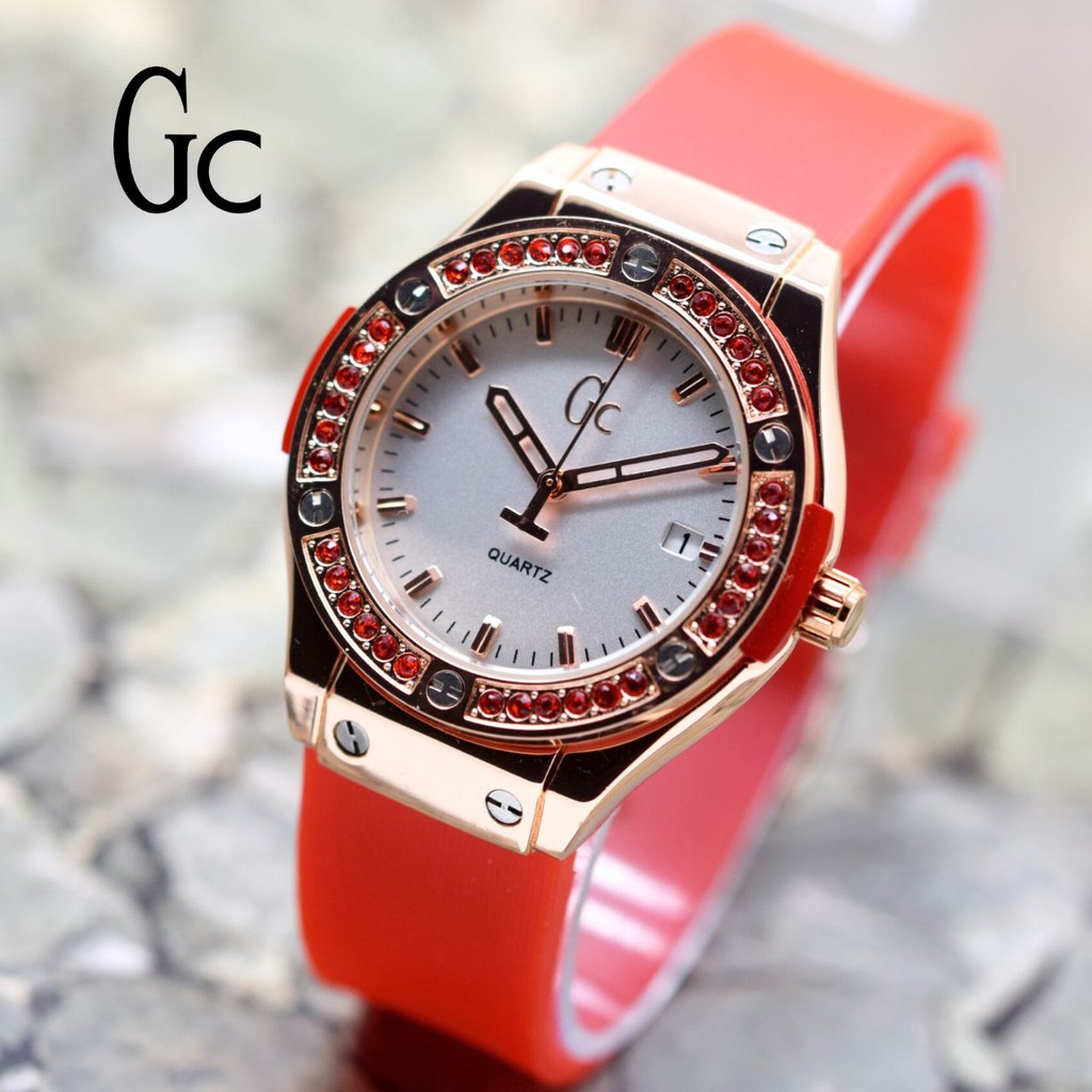  Jam  Tangan  Wanita  GC Rubber Diamond Tanggal Shopee  Indonesia