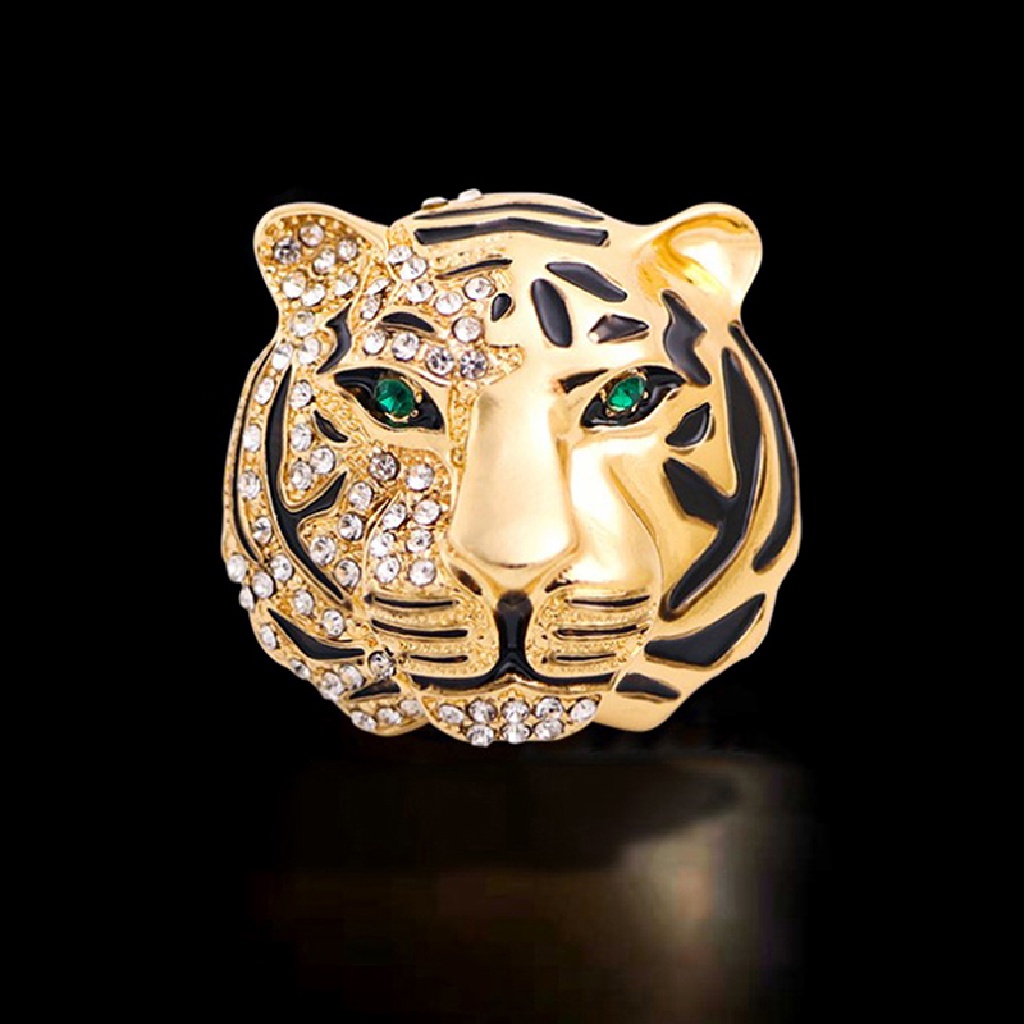 Hbid Bros pin alloy retro Desain Harimau Hias Berlian Untuk Dekorasi Kerah Jas Pria