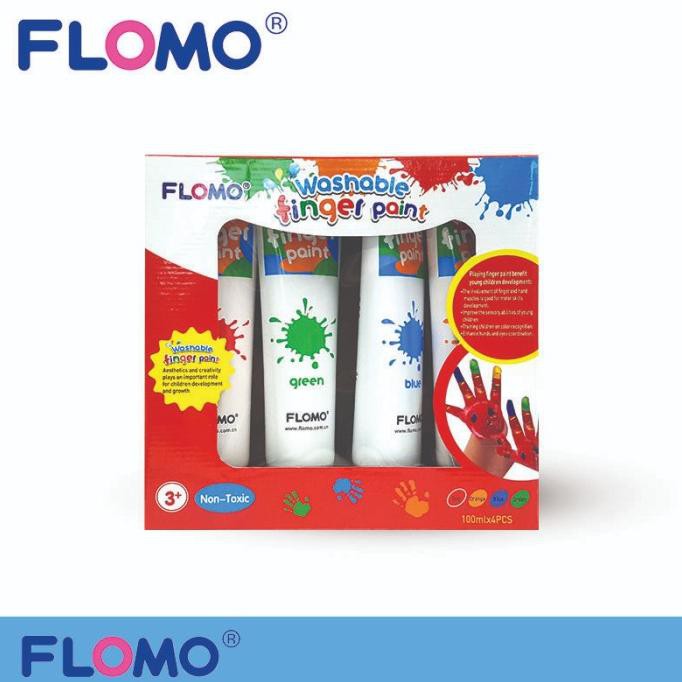 

PERALATAN MELUKIS FLOMO FINGER PAINT SET REGULAR COLORS - WASHABLE & NON TOXIC ALAT LUKIS