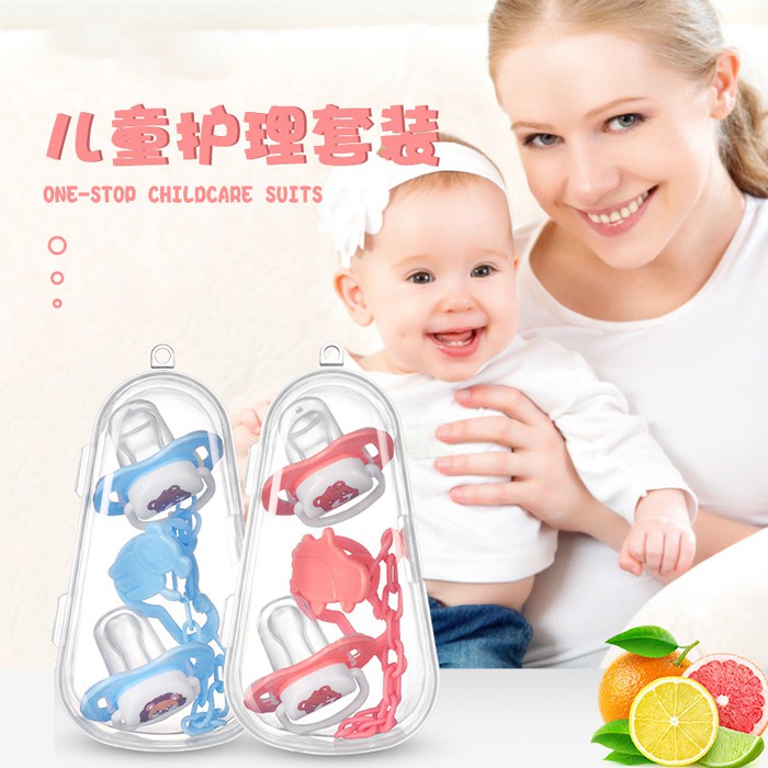 EMPENG BAYI isi 2 pcs + rantai klip Pacifier Dot silicone bayi