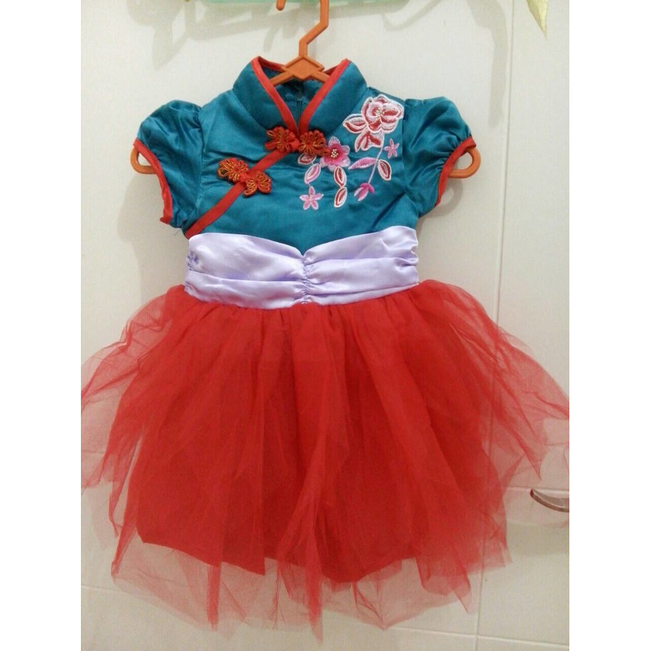 Korea Pink Fairy Imlek CNY Tosca Hotpink Pink Dress/Qipao  Berkualitas