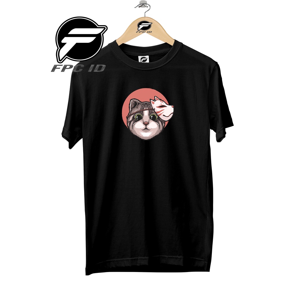 Kaos Anime Kitsune Neko Cotton Combed 30s Baju Atasan Pria T Shirt Wanita Jumbo Oversize Pilihan Favorit Fpc Id