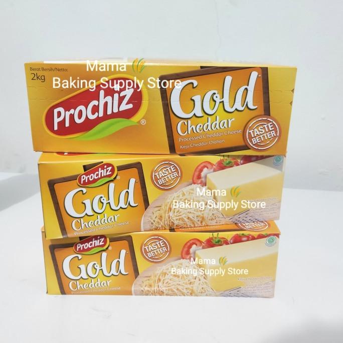 

(BISA COD) PROCHIZ Keju Gold Cheddar Chedar Olahan Cheese Gold Enak 1 KG EKSLUSIF Kode 70