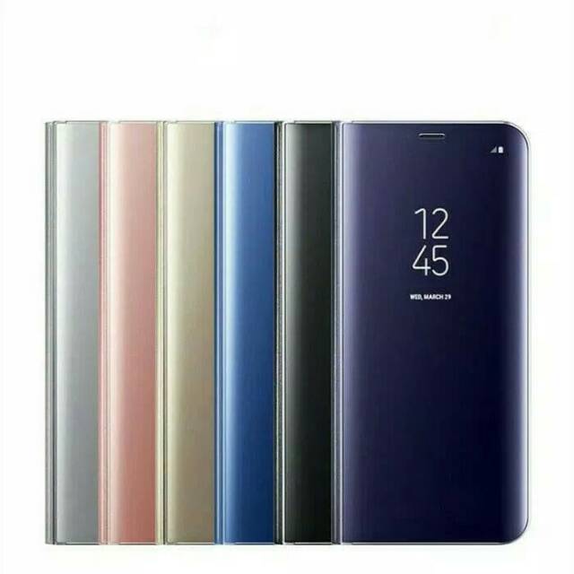 Clear view cover standing casing Samsung J4 plus 2018