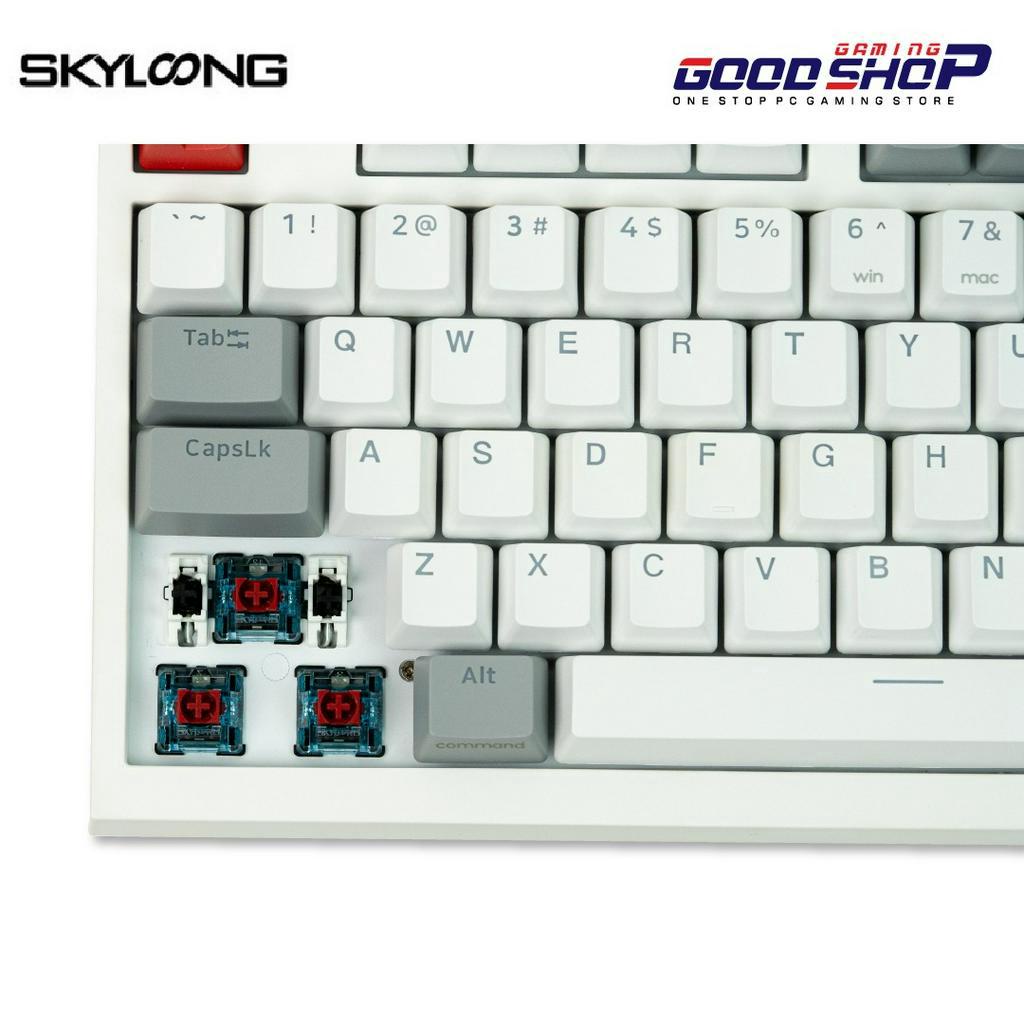 SKYLOONG GK75 HOTSWAP GLACIER OPTICAL GREY WHITE RED PBT