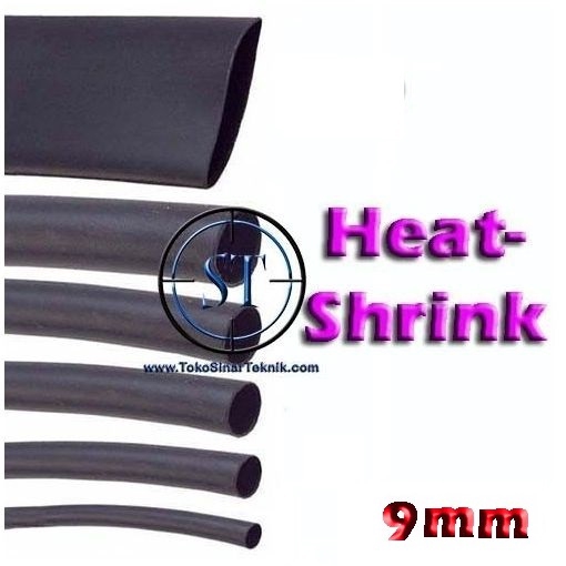 Selongsong Bakar Kabel 9mm Heat Shrink Heatshrink Tube Pelapis Kabel Selang Ciut Pelingdung Kabel Pelapis Cabble Bakar Heat 9mm