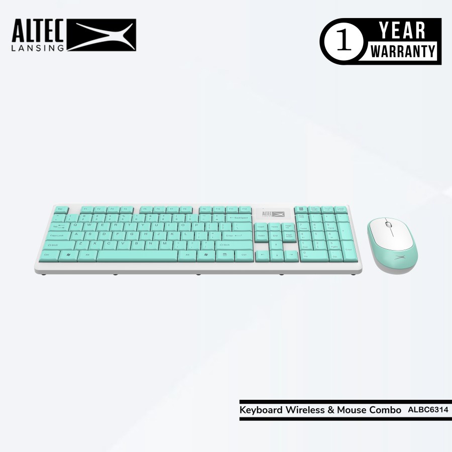 Keyboard Mouse Wireless Altec Lansing ALBC-6314 Silent Blue