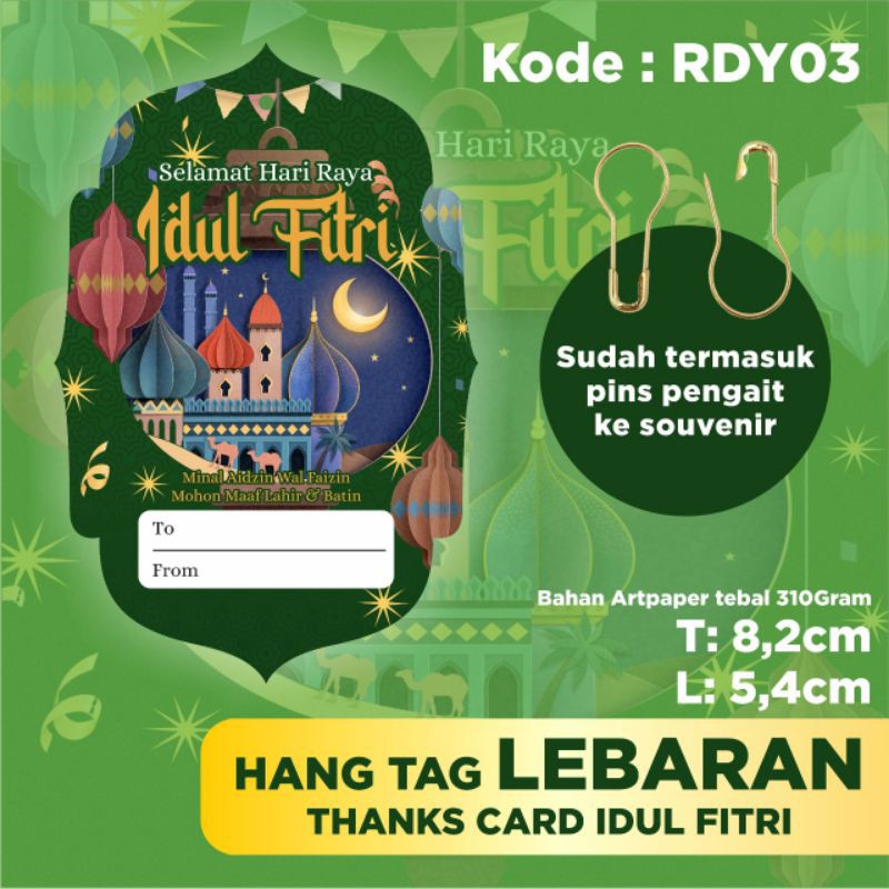 

Thanks card Lebaran/Hang tag Lebaran/ kartu / kartu hampers Lebaran