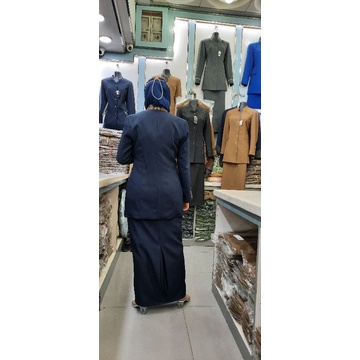 Setelan seragam kerja biru dongker Guru wanita Blazer warna navy  Jas Guru PDH seragam PNS