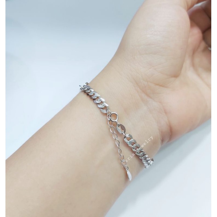 Gelang Perak Asli Silver 925 Lapis Emas Model Emas Model Terbaru - Perhiasan Perak wanita