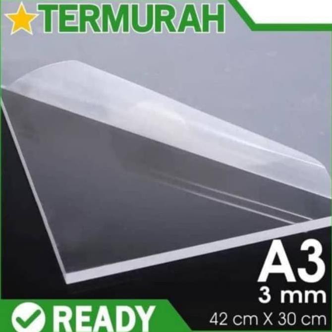 

✨BISA COD✨ Akrilik Lembaran 3mm bening Ukuran A3