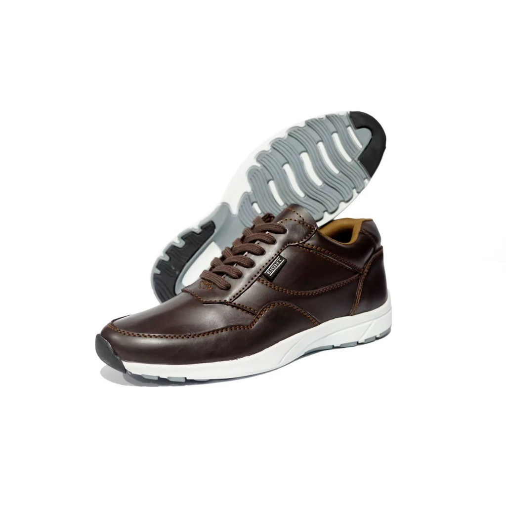 CRS CYRE - Sepatu Sneakers Kulit Pria Putih Hitam Coklat Leather Sneakers Men Casual Santai Hangout