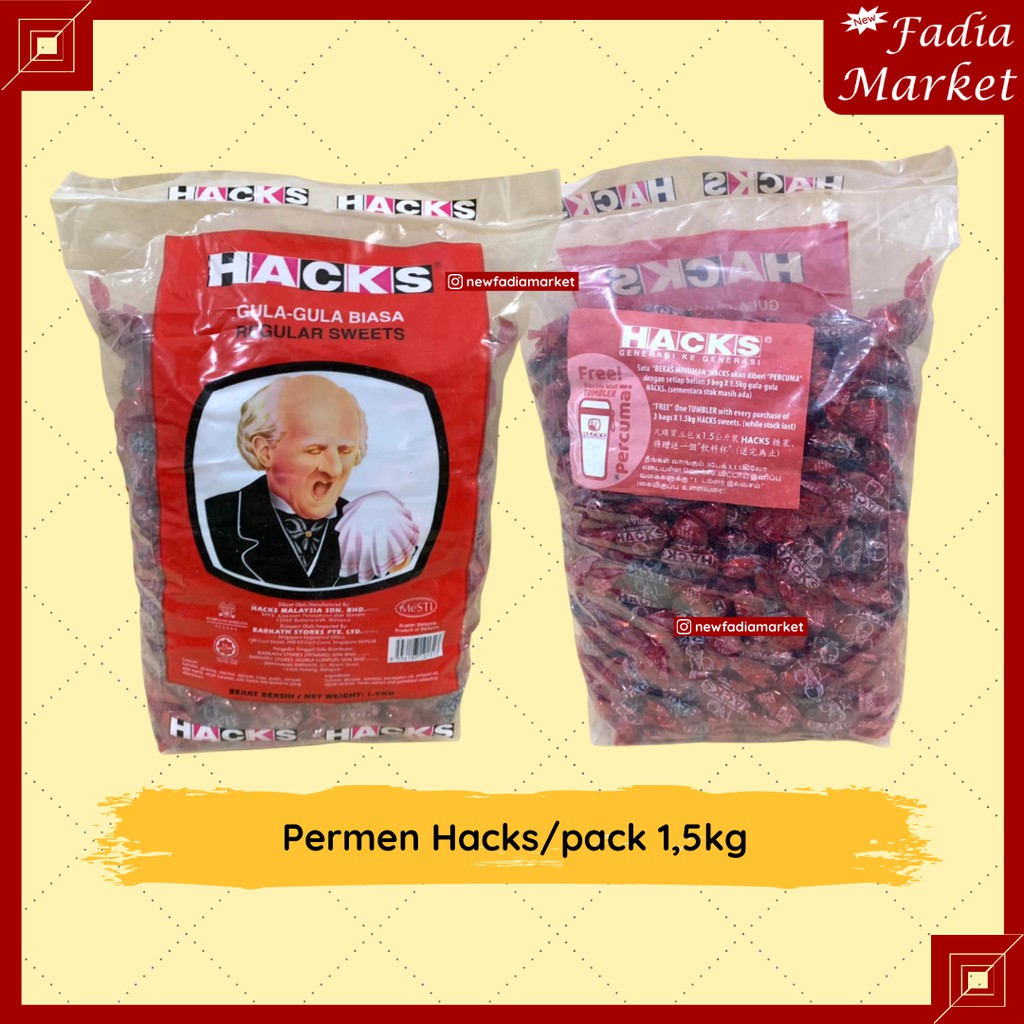 Hacks Permen Batuk Malaysia Original/pack 1,5kg