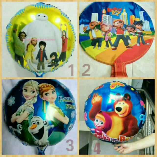 Balon Foil Bulat Karakter