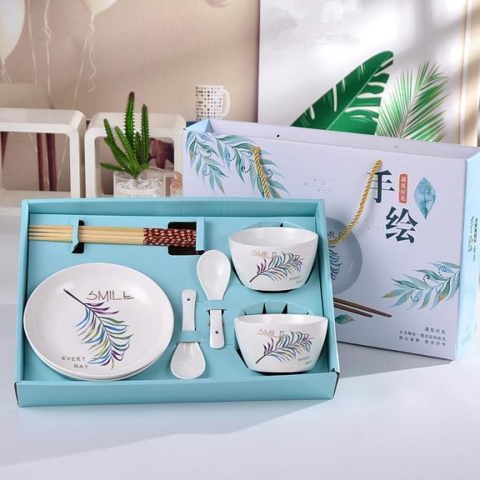 Ceramic Tableware Set / Piring Mangkok Sendok Keramik Hampers Kado