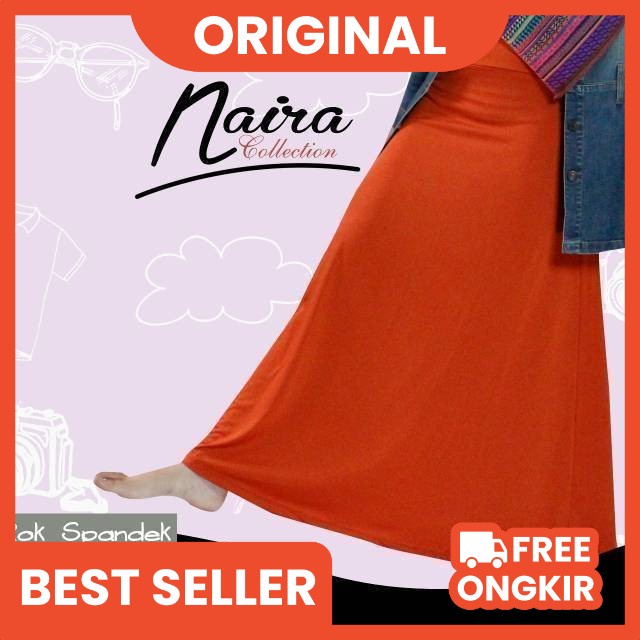 Rok Panjang Spandek All Size Wanita Muslim Murah Bahan Jersey Licin Soft  Best Seller Bisa Cod-3