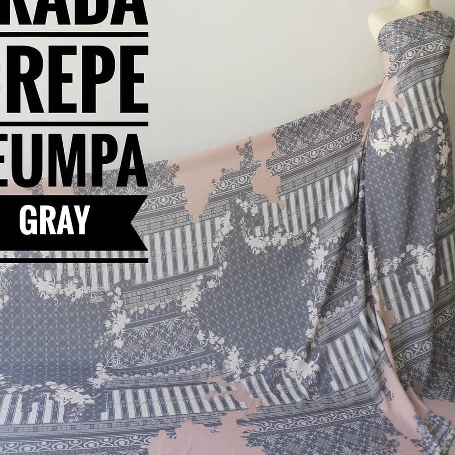 ➭ Kain Meteran Prada Crepe Jeumpa Gray (0.5M) ✬