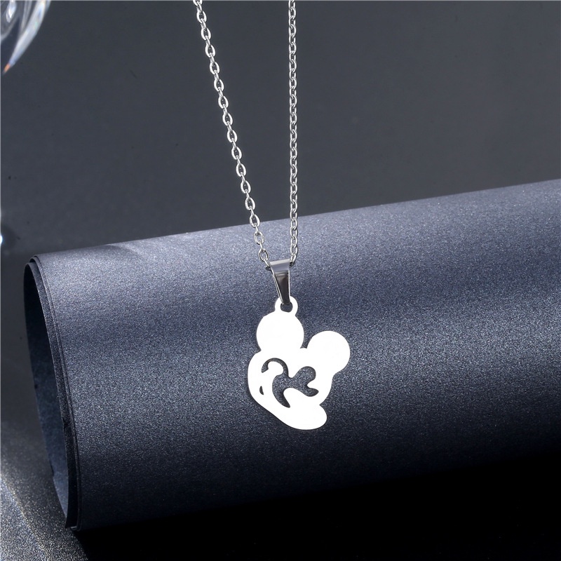 Baja Titanium cute liontin kalung kalung 304L stainless steel pesona wanita aksesoris