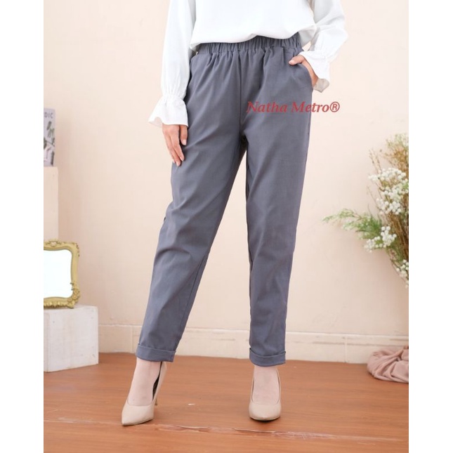 celana kerja wanita/Sonia pants(bahan katun import)muat sampe 75kg