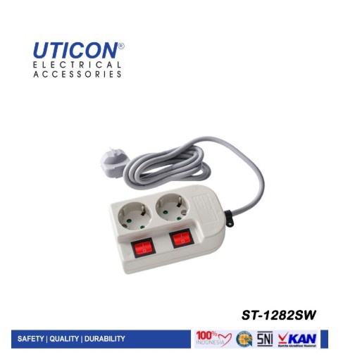 Uticon Stop Kontak 2 Saklar Individual Switch ST-1282SW