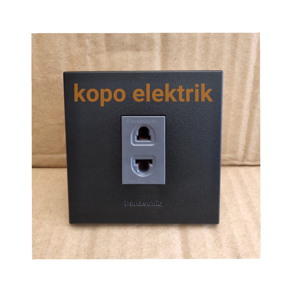 Panasonic Stopkontak Universal Style Black / Hitam 1 Gang Tanam Minimalis