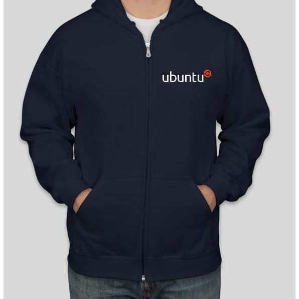 Jaket Hoodie Pria Distro Linux Ubuntu Programmer/ Programing 00H22 - Navy