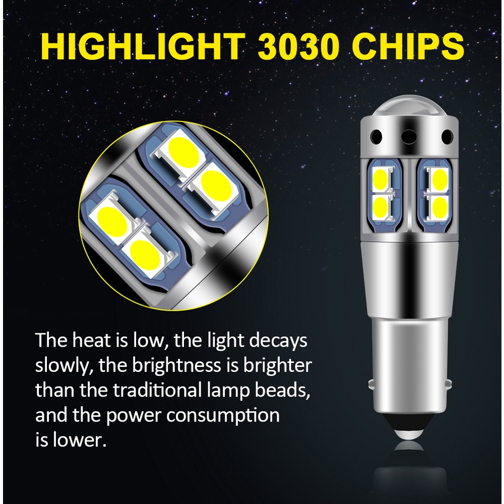 1pc Lampu Baca 10 LED Ba9s TW4 180 Derajat Untuk Mobil°  Bax9s H6W 150° Ic Bay9S H21W 120° Lampu Led Super Terang Untuk Mobil