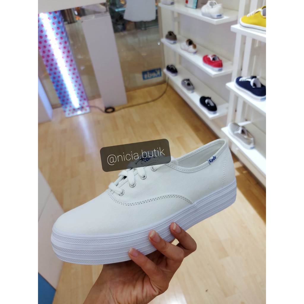 sepatu keds triple the platform leather sale