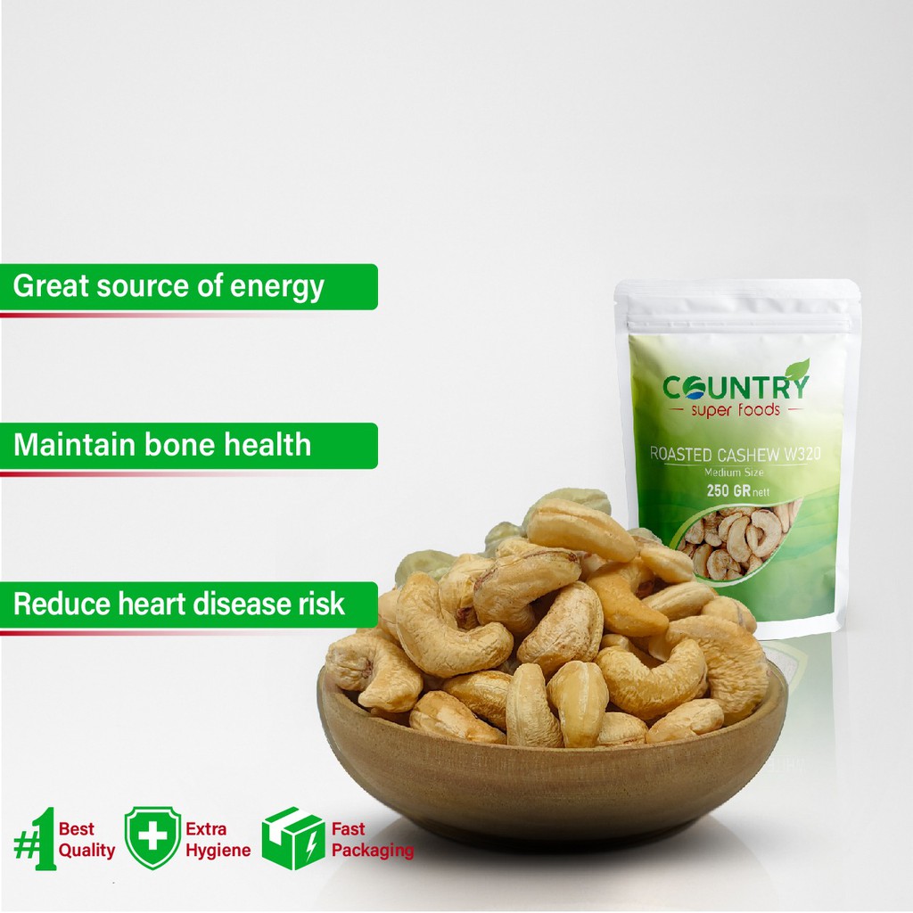 

Roasted Cashews W320 Medium Size | Kacang Mede Panggang [ 250gr ]