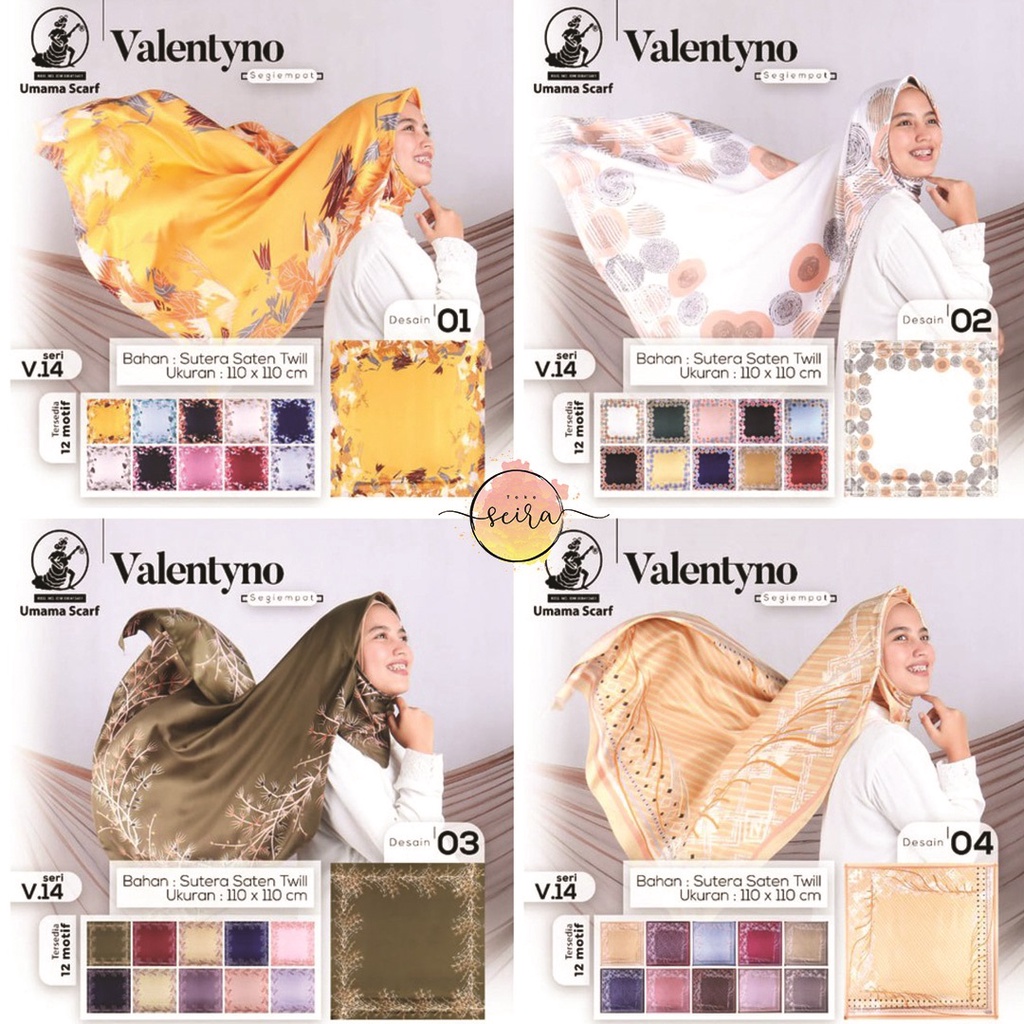 [BISA COD] Umama Kerudung / Hijab Valentyno Motif Segiempat