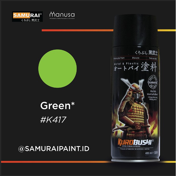 Samurai Paint Green Kawasaki #K417 Cat Aerosol Kualitas Kompresor