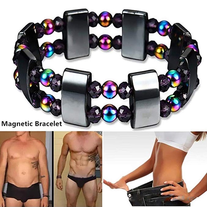 Gelang Warna Mewah Terapi Kesehatan Magnetik Hematite Penurunan Berat Badan Anti Kelelahan Bangle