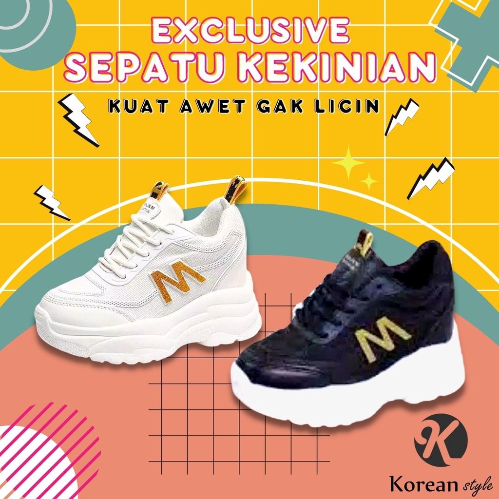 Sepatu Sneakers Wanita Kekinian Terbaru Korean Style Sport Running Olahraga Santai Spatu Snekers Cew