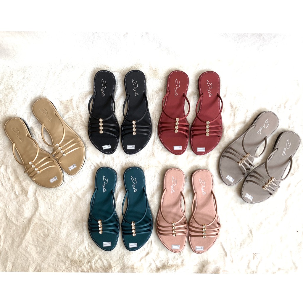 Sendal wanita  flat shoes  selop mewah  DUSHI TA27 Shopee 