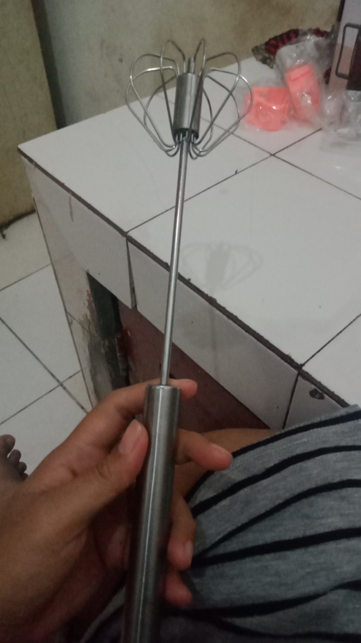 Mic Stainless Steel Semi-otomatis Pengocok Telur Mixer Telur Krim Mixer Alat Pencampuran Kue