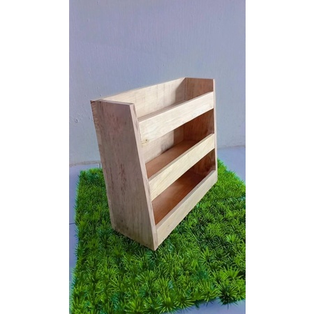 Rak Susun Kayu Serbaguna Rak Bumbu Rak Dapur Kayu Rak Kopi Rak Dinding