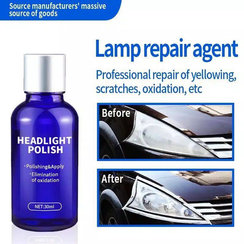 Cairan Pemutih Lampu Mobil Headlight Polish 30