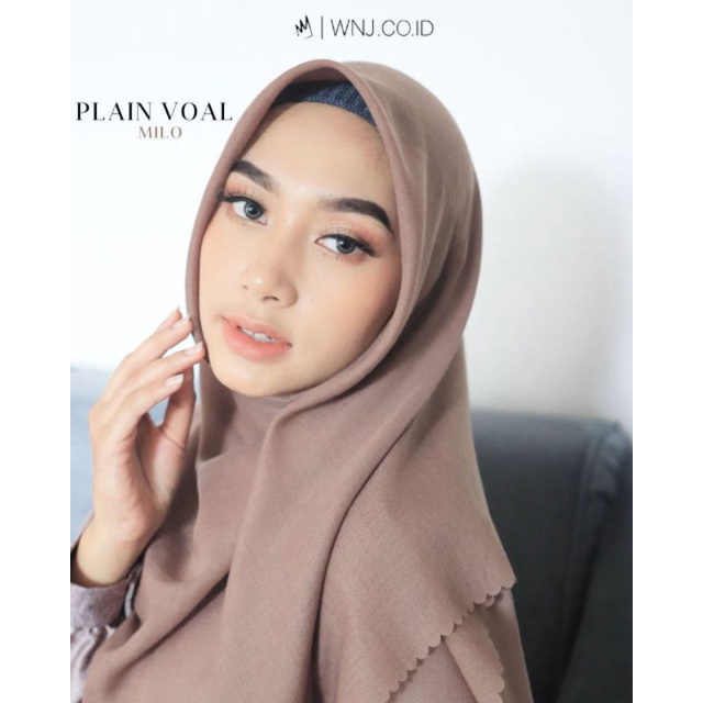 HIJAB SEGIEMPAT POLOS  VOAL PLAIN • WNJ