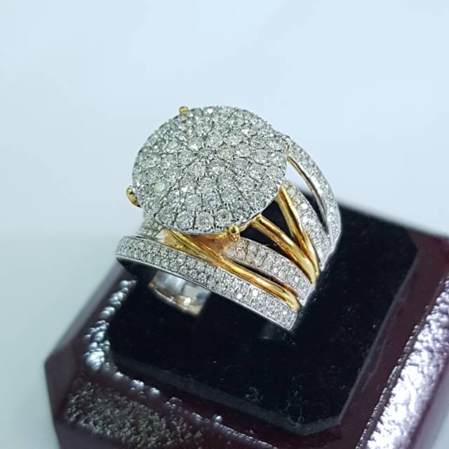 Cincin emas berlian eropa asli dan natural