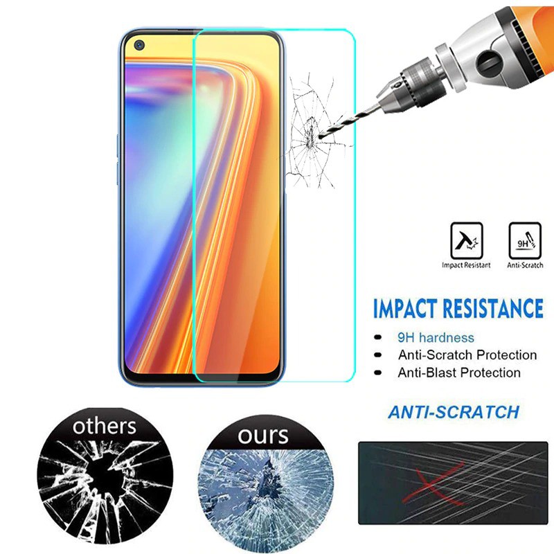 PAKET TEMPERED GLASS LAYAR CLEAR DAN TEMPERED GLASS CAMERA LENS REALME 7 6,5 INCH 2020